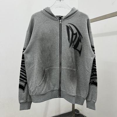 美式复古磨破高街连帽卫衣