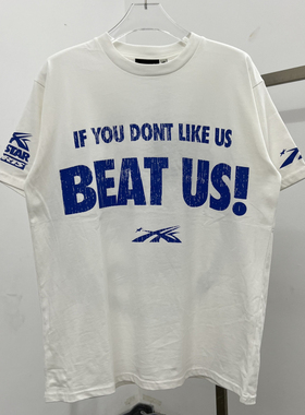 Hellstar美式潮牌INS男女短袖T恤洗水做旧打败我碎裂字母印花短T