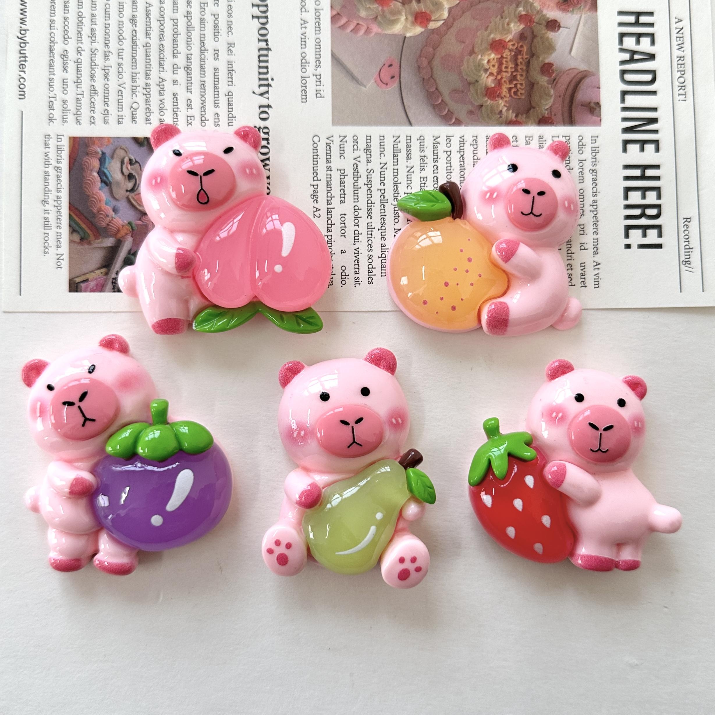 卡通粉色小猪猪发夹ins风少女心甜美刘海夹小熊软萌碎冰箱贴