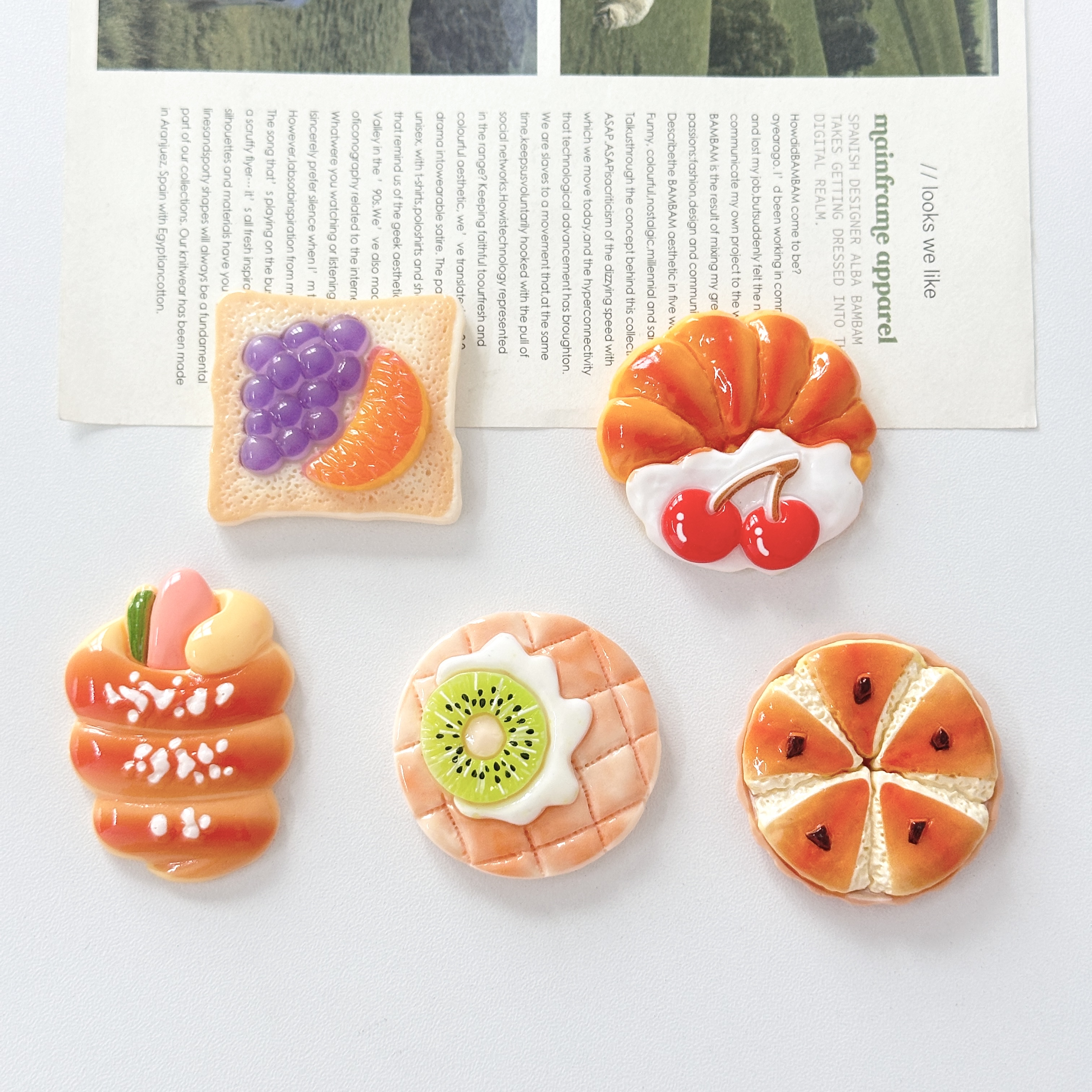 蛋糕樱桃猕猴桃冰箱贴