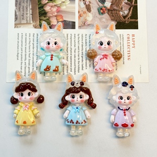 卡通可爱透色女孩磁吸式 饰3D立体磁吸磁贴 冰箱贴日系磁性贴房间装