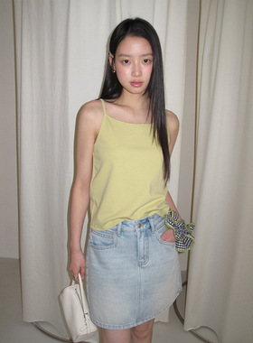 AlloFu十三行简约t恤小吊带背心冰感舒适外穿遮副乳打底上衣5006