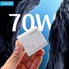 Anker安克Zolo新款70W充电器苹果16/17pro四口充电头3C1A折叠小巧typec充电器插头PD快充适用安卓华为小米5