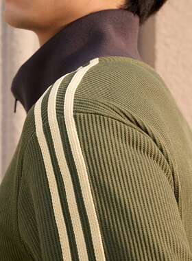 Adidas三叶草TRACK TOP M 休闲华夫格运动早春薄外套KZ2914