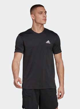 阿迪达斯运动短袖男2025夏季弹力速干训练服透气健身T恤HT9052