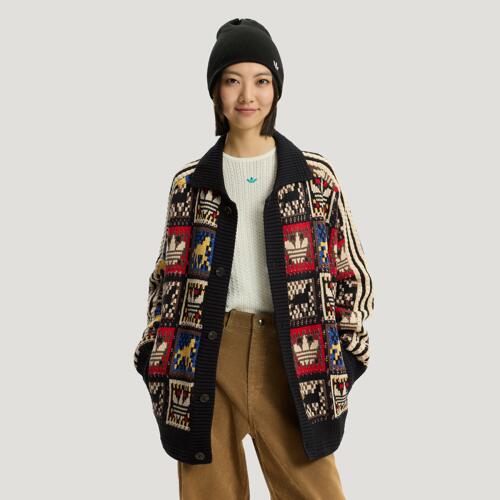 Adidas/阿迪达斯正品男女新年慵懒风针织宽松毛衣开衫外套KR2801