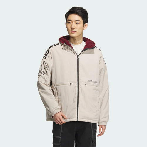 Adidas/阿迪达斯JKT PAD REV M3 双面穿运动连帽棉服IU4786