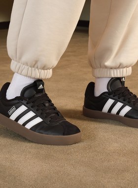 阿迪达斯男鞋新款VL COURT复古T头鞋德训鞋运动休闲板鞋ID6286