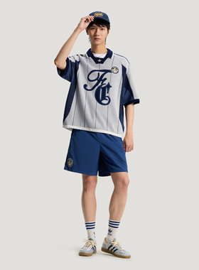 Adidas/阿迪达斯男子度假风条纹宽松休闲针织POLO衫KY2159