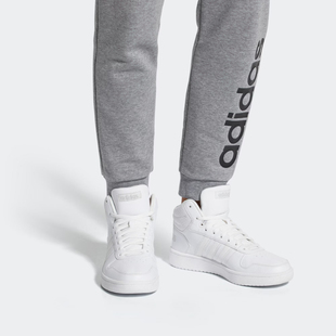 阿迪达斯正品 小白鞋 HOOPS MID女子休闲运动板鞋 B42099 2.0 Adidas