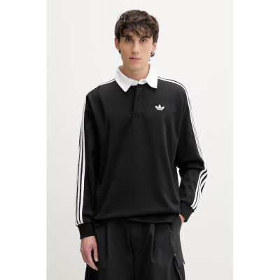 Adidas/阿迪达斯正品3S PL男子橄榄球风休闲宽松长袖POLO衫KE3576