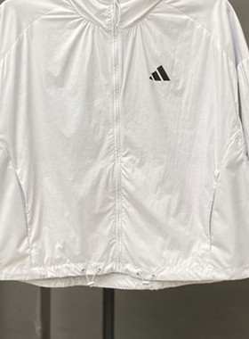 Adidas阿迪达斯外套女新款宽松连帽防晒服运动休闲速干夹克KC6012