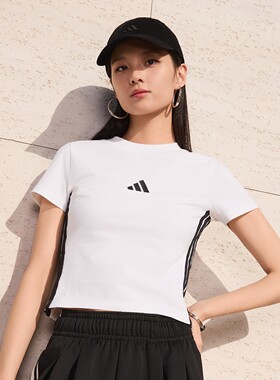 Adidas阿迪达斯女子W 3S SJ BABY T短款运动休闲短袖T恤JE1239