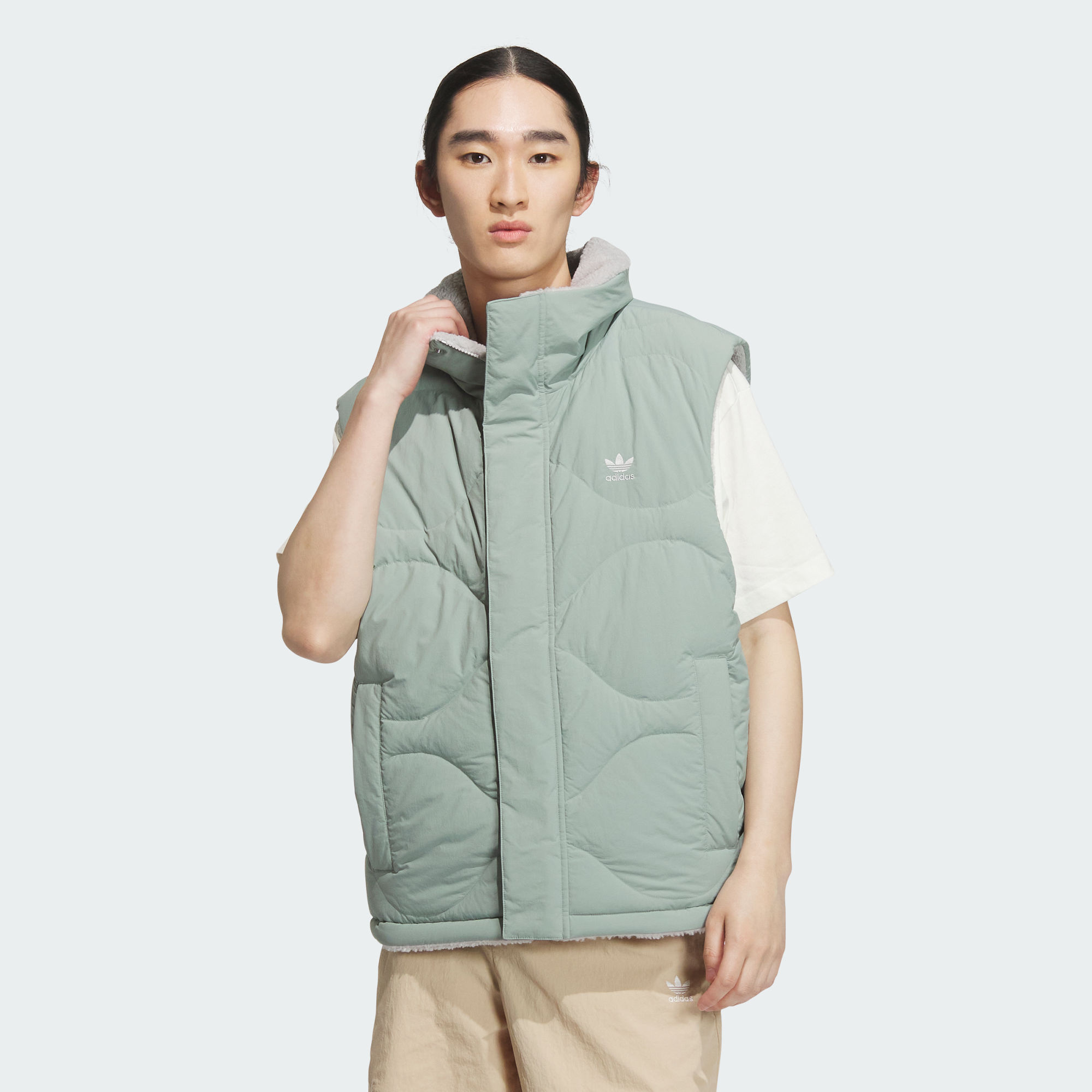 Adidas/阿迪达斯男子正品双面穿运动600蓬鸭绒羽绒马甲背心IM8439
