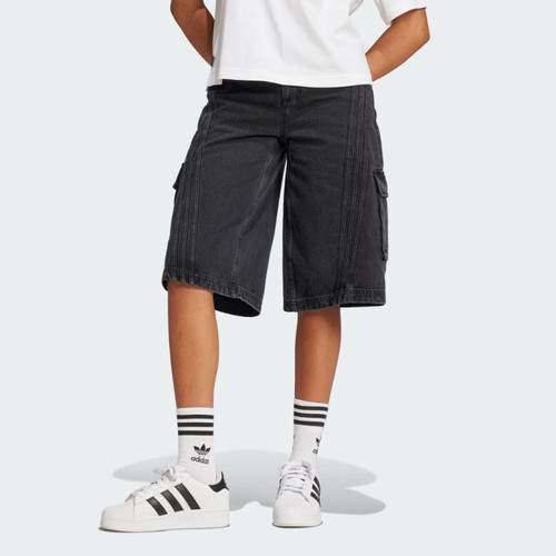 Adidas/阿迪达斯正品女子复古穿搭牛仔工装宽松运动短裤JM9283