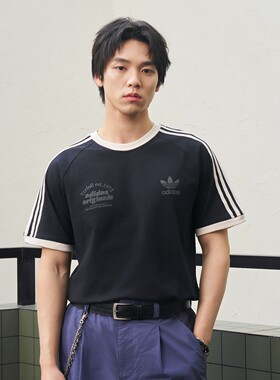 Adidas阿迪达斯正品GRF TEE 男子印花运动修身短袖T恤IS1413