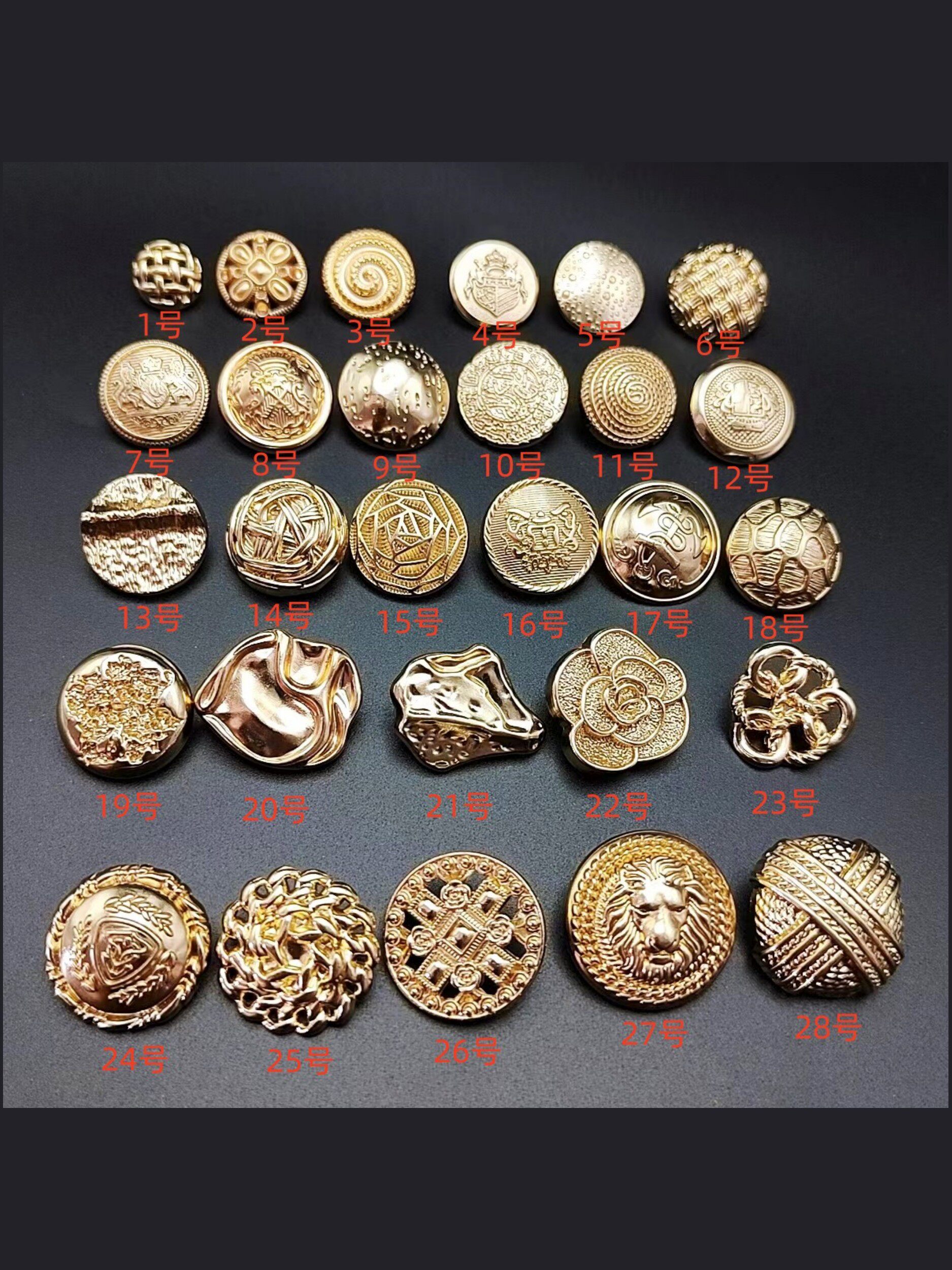 금속 손바느질 단추 작은 향기 단추 아연 합금 복고풍 둥근 단추 코트 장식 단추 금속 단추