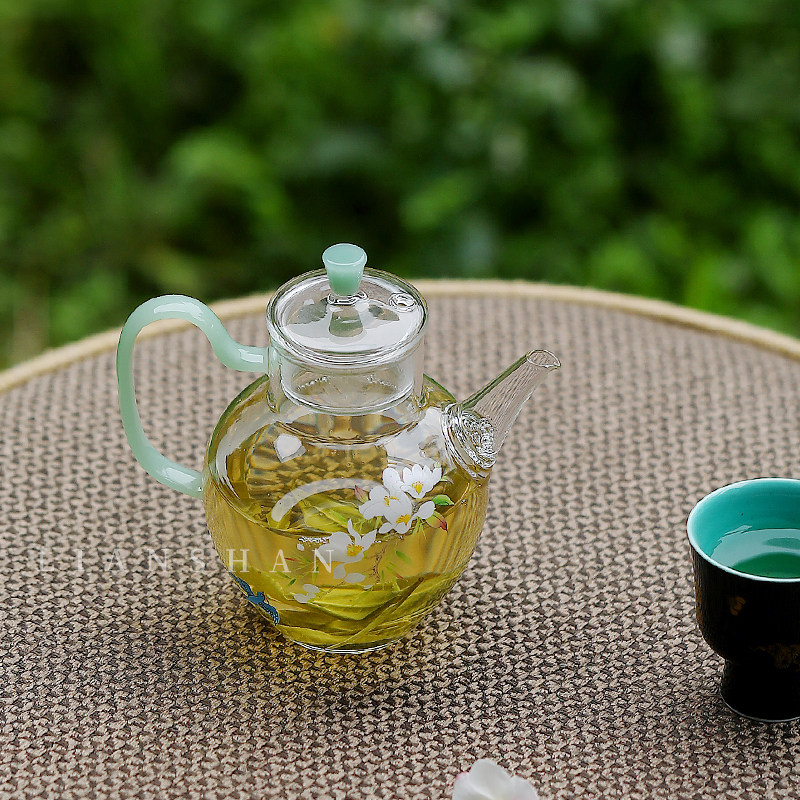 女士高颜值玻璃茶壶泡绿茶专用茶具高端透明泡茶器轻奢仿宋小执壶,餐饮具,茶壶,淘宝优惠券,粉丝福利购,淘宝优惠卷