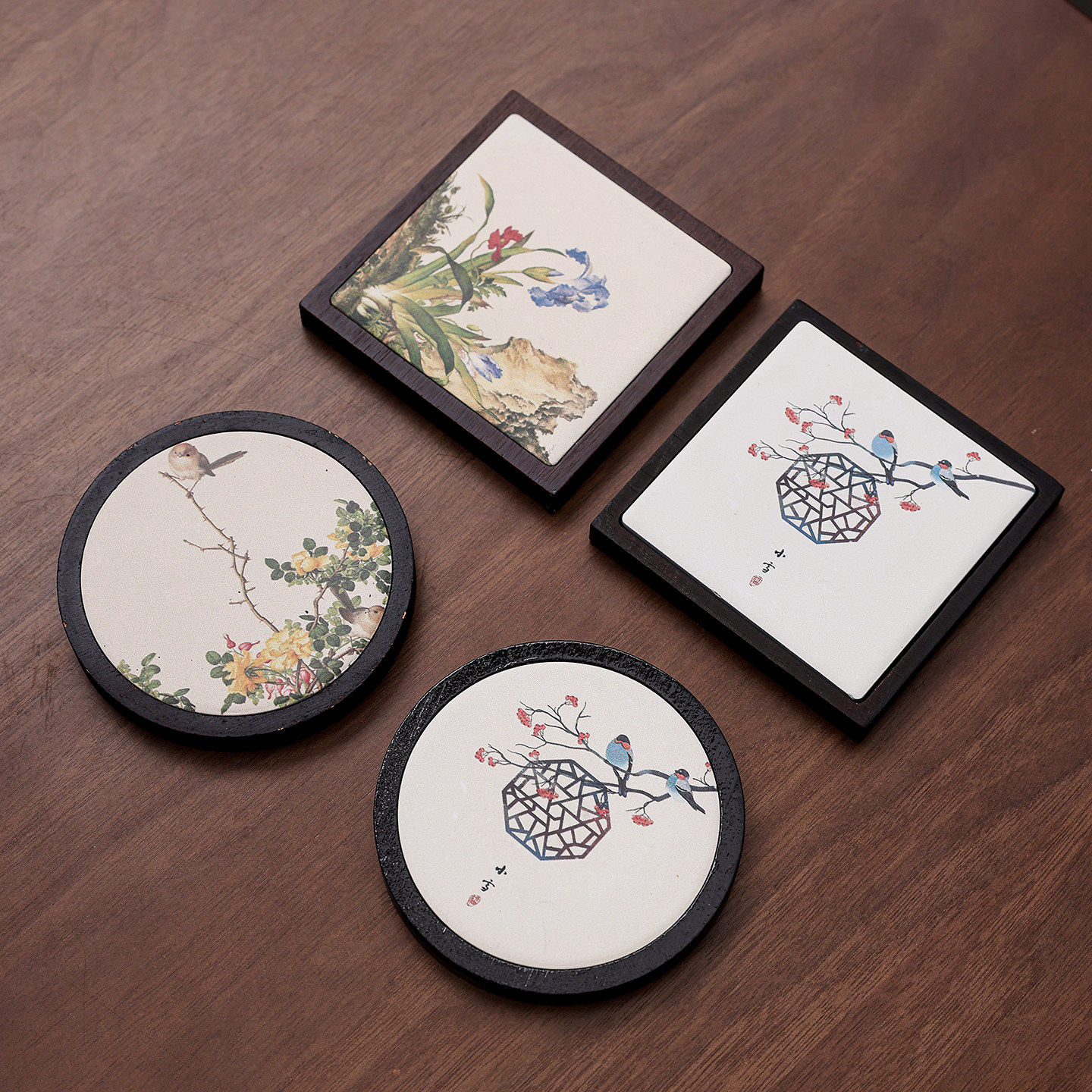 跃器创意吸水杯垫国风新中式复古功夫茶具速干茶杯托茶桌隔热杯垫