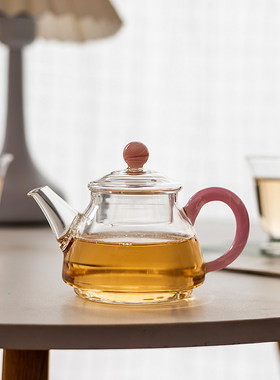 迷你手把壶精致对嘴喝茶壶玻璃小茶壶一人用功夫茶单壶绿茶泡茶器