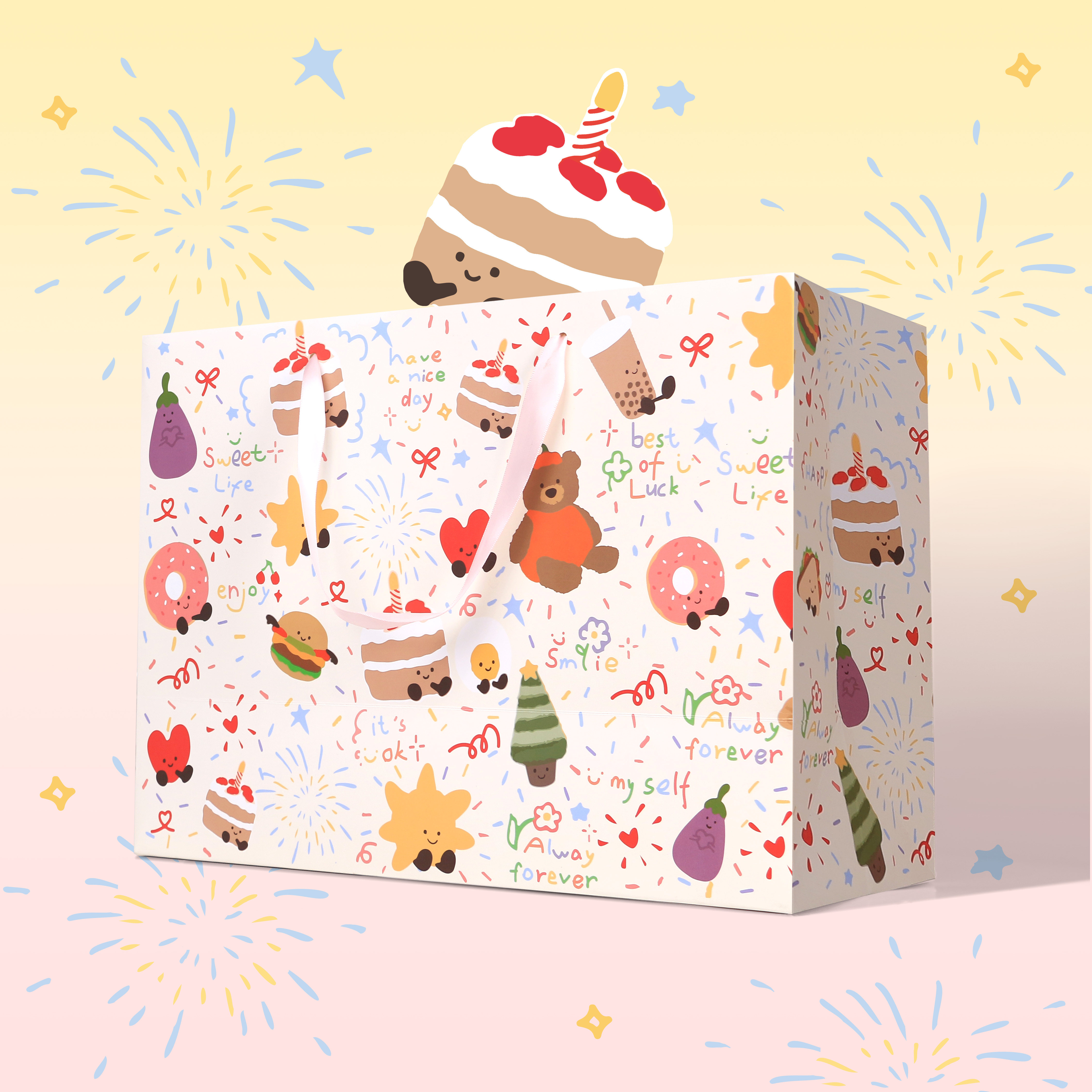 jelycat礼品袋教师节玩偶袋精致大容量生日礼袋可爱手提袋包装袋