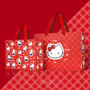 hellokitty情人节礼袋卡通可爱礼品袋儿童生日礼物袋鞋 盒手提袋