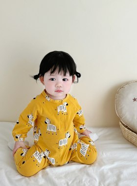Minioukei纯棉长袖连体衣