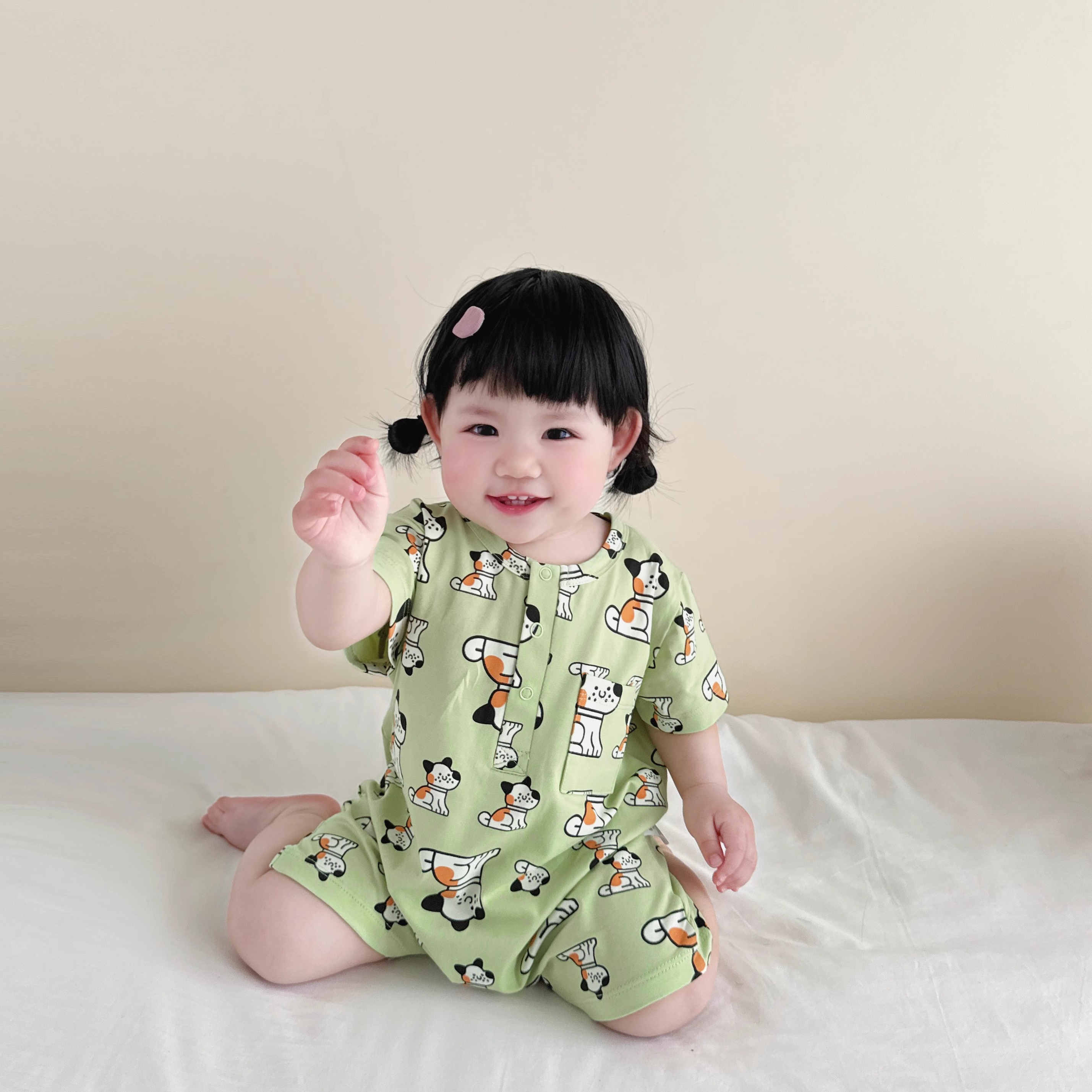 Minioukei夏季新品短爬连体衣