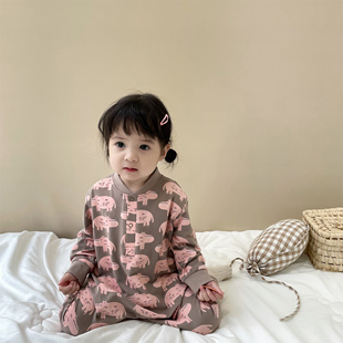 ins婴儿春秋爬服 可爱超萌女宝宝纯棉衣服男婴秋装哈衣洋气连体衣