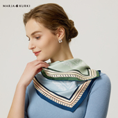 MARJAKURKI玛丽亚古琦双面真丝中方巾丝巾系脖高级感领巾搭配衬衫