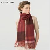 MARJAKURKI玛丽亚古琦双面羊绒围巾女冬季 英伦格子围脖情侣款 礼盒