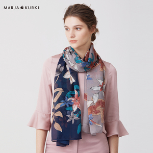 MARJAKURKI玛丽亚古琦真丝丝巾妈妈款防晒披肩女外搭夏季薄款纱巾