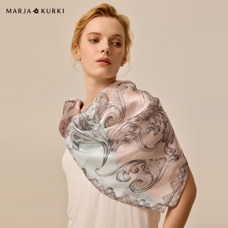 MARJAKURKI玛丽亚古琦真丝丝巾女2025春夏新款大方巾妈妈围巾披肩