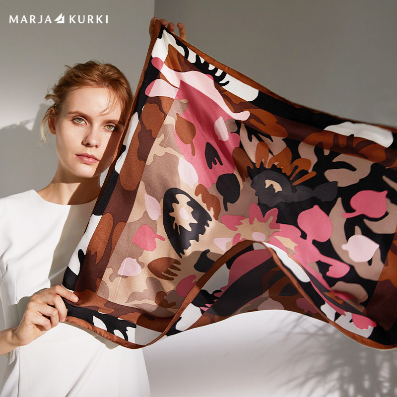 marjakurki玛丽亚古琦真丝丝巾女妈妈大方巾外搭披肩围脖女夏季薄