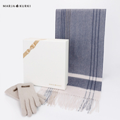 玛丽亚古琦羊毛羊绒围巾女冬季 礼赠礼物 羊毛手套两件套礼盒装