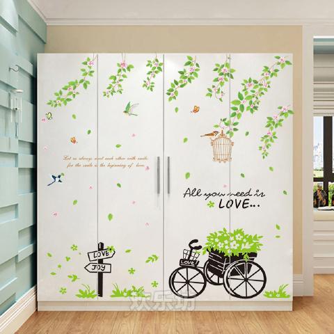 墙花墙贴纸卧室床头装饰客厅背景墙壁纸自粘温馨墙面贴画创意贴花图片