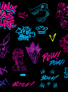 水晶标贴纸涂鸦潮玩JINX UV转印贴电脑水杯头盔车架展示盒防水贴