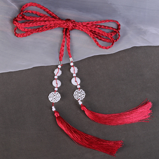 【红色】【宫绦】汉服腰绳长流苏女古风道袍细腰带男明制绑带腰链