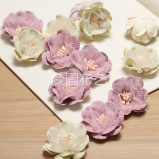 直径4厘米 辅料翻绒小花 服装 辅料精致头胸鞋 花DIY手工