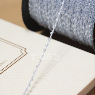 花色珠子连线细绳亚克力玻璃米珠子花边手工编织辅料 宽0.2厘米