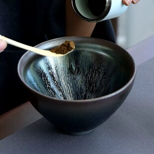 宋代点茶建盏油滴盏兔毫大号盏托茶百戏斗茶盏经典金丝建窑茶盏