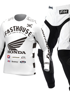 FASTHOUSE越野套装 白色HONDA骑行服套装 越野摩托车赛车服定制