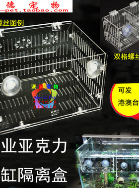 罗汉孔雀鱼乌龟水族亚克力隔离盒