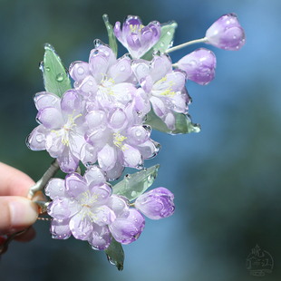 紫泽 热缩花簪u型发簪盘发花钗汉服古风头饰发钗簪子步摇旗袍发饰