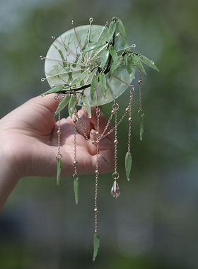 竹林与伞 热缩花簪汉服古风步摇伞簪新中式发簪旗袍盘发流苏步摇