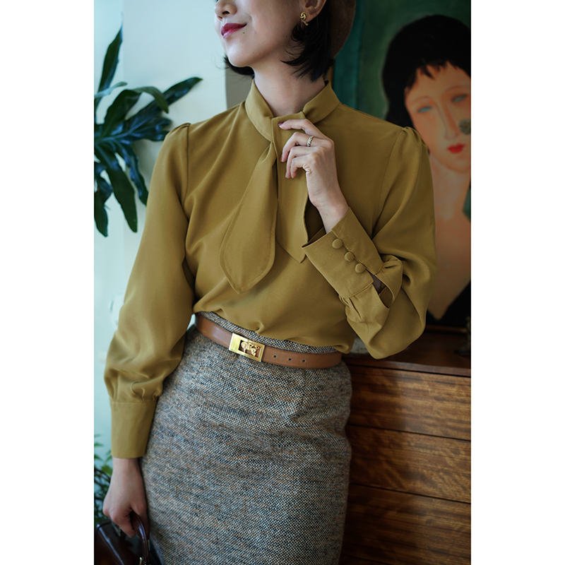 半高领绑带百搭风打底春季小衫