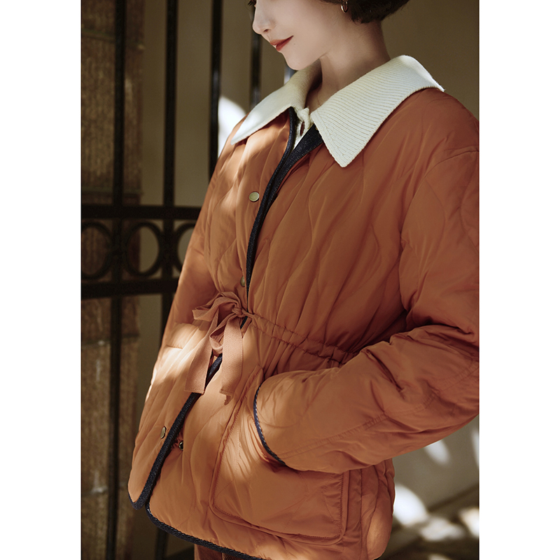 复古牛仔羽绒夹克外套