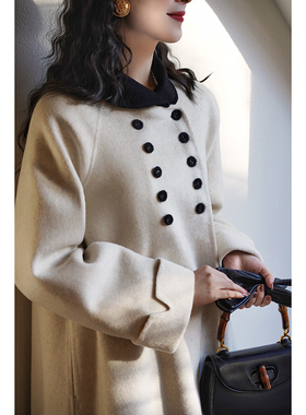 Chings 1950年代Vintage中古复刻羊毛双面呢伞型撞色大衣斗篷大衣