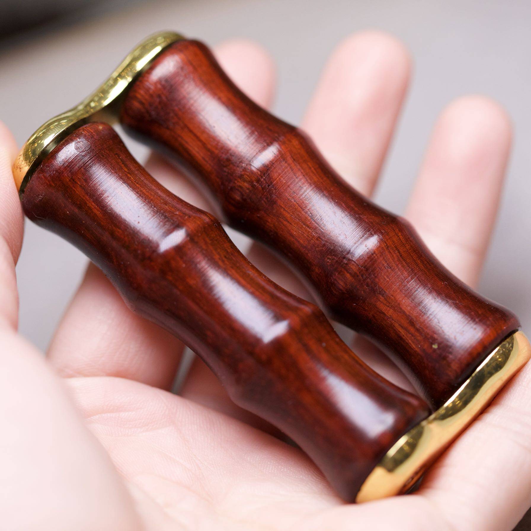 正品精品实木紫檀节节高升财源滚滚来手把件滑动减压锻炼训练器按