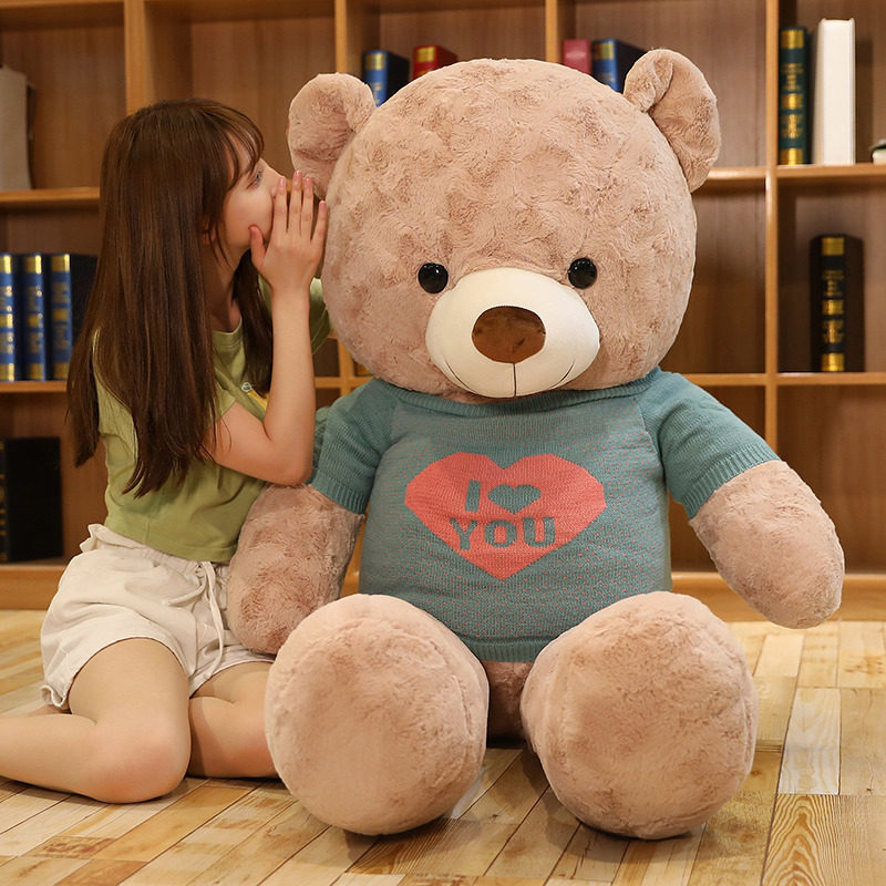 日本品质大号毛衣泰迪熊毛绒玩具女孩生日礼物LOVE大熊公仔抱娃娃